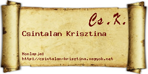Csintalan Krisztina névjegykártya