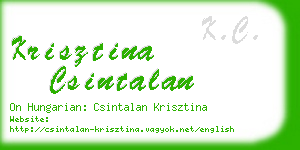 krisztina csintalan business card